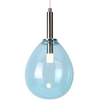 Lukka LED niebieska  nowoczesna lampa wisząca szklana