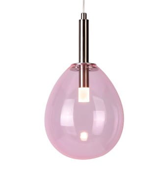 Lukka LED różowa  nowoczesna lampa wisząca szklana