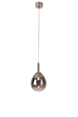 Lukka LED srebrna  nowoczesna lampa wisząca szklana