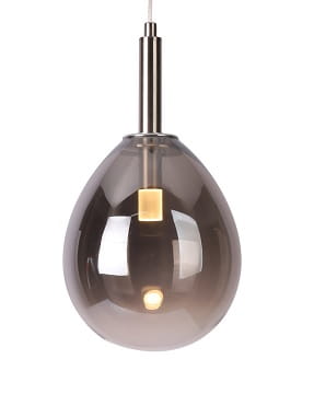 Lukka LED srebrna  nowoczesna lampa wisząca szklana