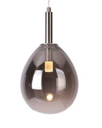 Lukka LED srebrna  nowoczesna lampa wisząca szklana