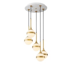 White  and Gold biała kula i złoto, żyrandol glamour