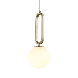 White Ball Oval lampa wisząca biała kula 15cm