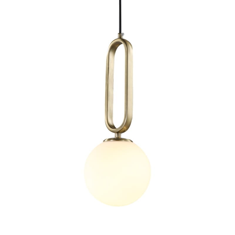 White Ball Oval lampa wisząca biała kula 15cm