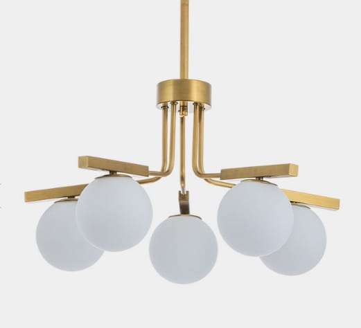 White Ball 5  designerski żyrandol białe  kule nowoczesny