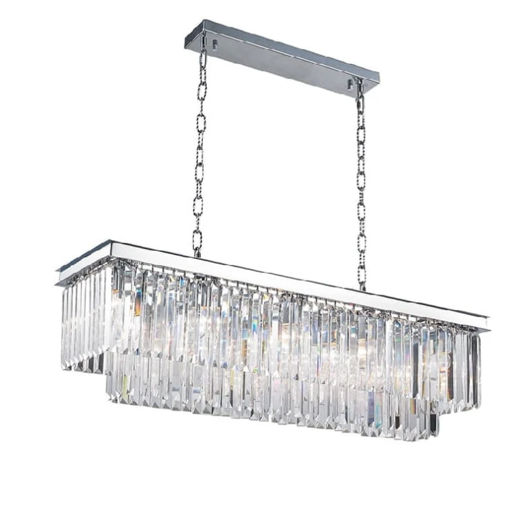 Quartz Long Chrom 100 żyrandol kryształowy do salonu, nowoczesny, kolor  srebrny, żarówki  E14,