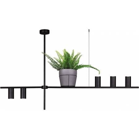 Rocco z kwietnikiem nowoczesna designerska-długa lampa wisząca czarna