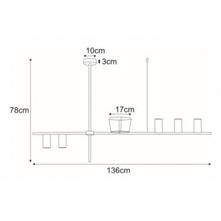 Rocco z kwietnikiem nowoczesna designerska-długa lampa wisząca czarna