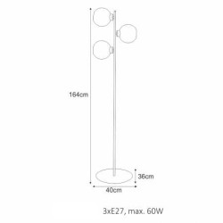 Aldar podłogowa  lampa nowoczesna trzy szklane klosze