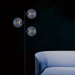 Aldar podłogowa  lampa nowoczesna trzy szklane klosze