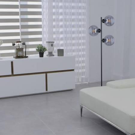 Aldar podłogowa  lampa nowoczesna trzy szklane klosze