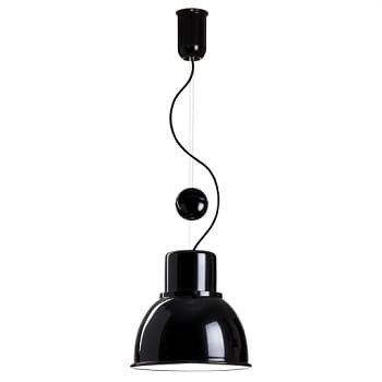 Reflex Mini regulowana czarna blyszcząca lampa wisząca retro