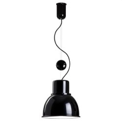 Reflex Mini regulowana czarna blyszcząca lampa wisząca retro