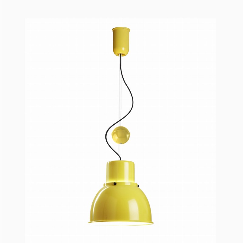 Reflex Mini regulowana żólta blyszcząca lampa wisząca retro