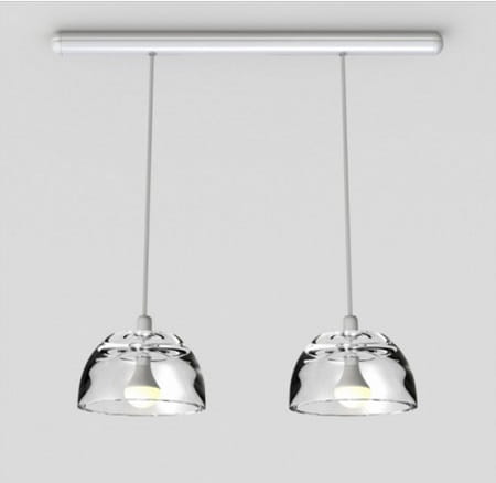 AVOCADO  lampa wisząca podwójna szkło srebrne
