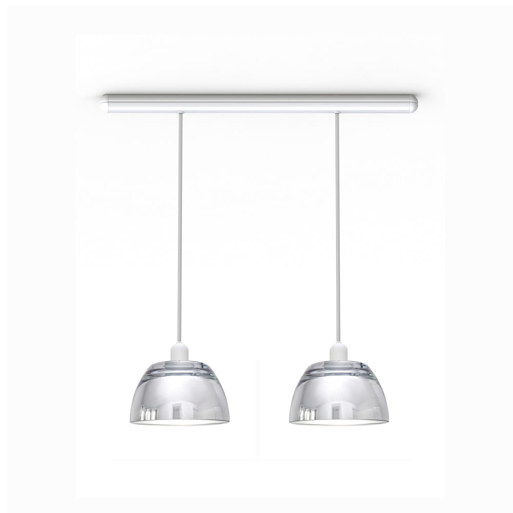 AVOCADO  lampa wisząca podwójna szkło srebrne
