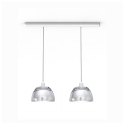 AVOCADO  lampa wisząca podwójna szkło srebrne