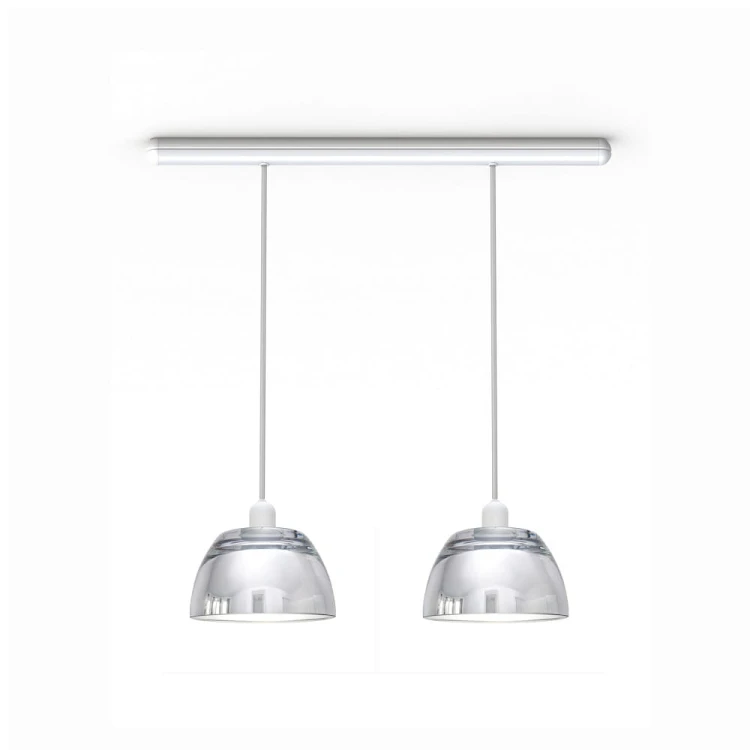 AVOCADO  lampa wisząca podwójna szkło srebrne