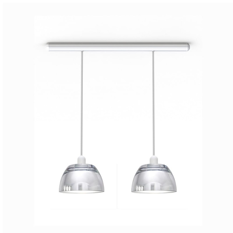 AVOCADO  lampa wisząca podwójna szkło srebrne