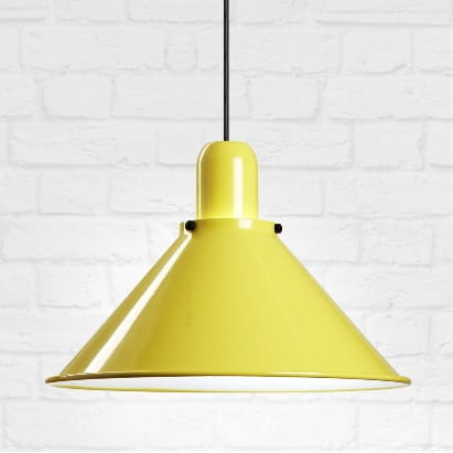Żółta lampa wisząca Reflex Stożek retro nad stół Domodes