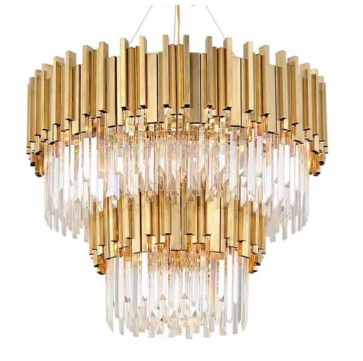 Illuminating Brass  Fall kaskadowy żyrandol kryształowy średnica 80cm