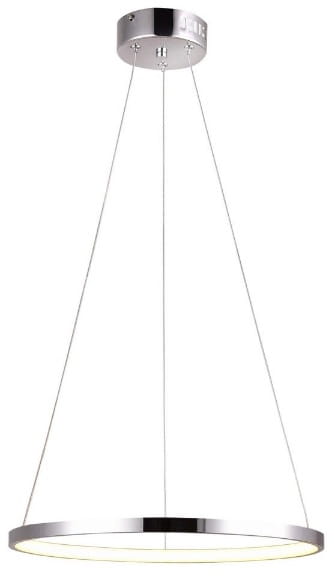 Lune 40 chrom pojedynczy pierścień LED okrągła lampa wisząca