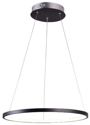 Lune 29 czarny pojedynczy pierścień LED okrągła lampa wisząca 18W