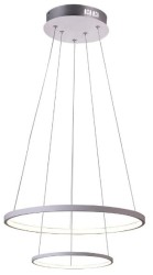 Lune 50 biała dwa pierścienie LED okrągła lampa wisząca 40W