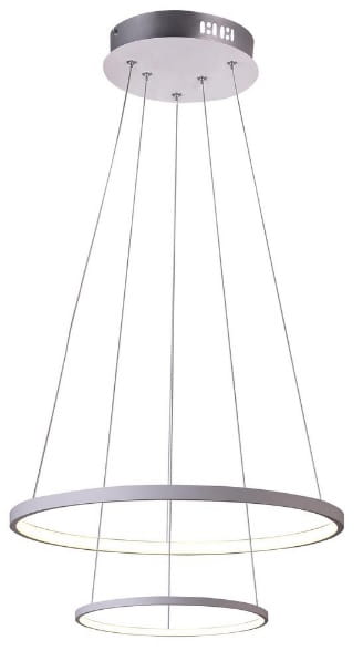 Lune 50 biała dwa pierścienie LED okrągła lampa wisząca 40W