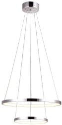 Lune 50 chrom dwa pierścienie LED okrągła lampa wisząca 40W