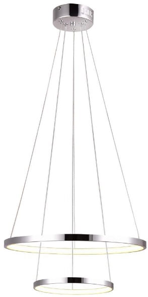 Lune 50 chrom dwa pierścienie LED okrągła lampa wisząca 40W