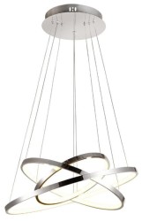 Lune 50 chrom trzy pierścienie  LED okrągła lampa wisząca 60W