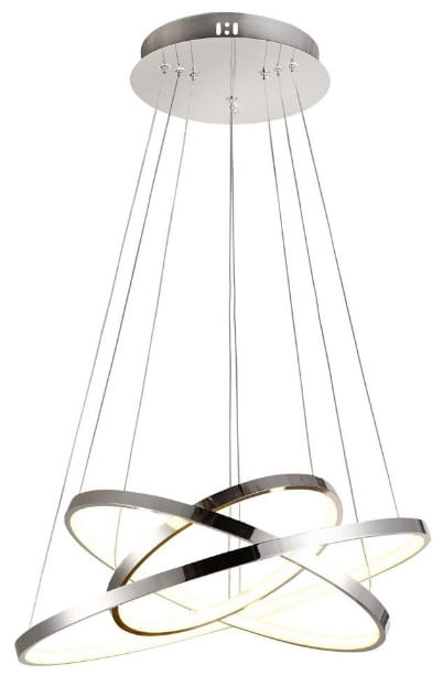 Lune 50 chrom trzy pierścienie  LED okrągła lampa wisząca 60W