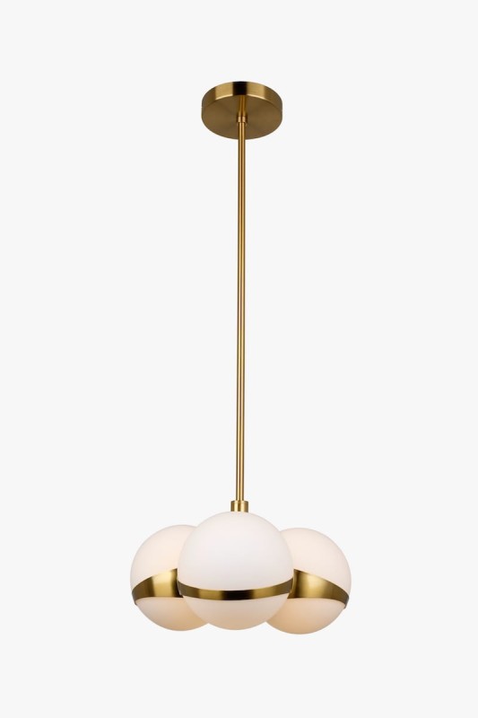 Barba Triple nowoczesne  Art. Deco , białe kule, lampa wisząca sufitowa