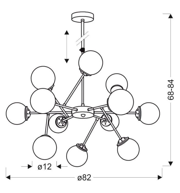 Best 12 lampa  sufitowa wisząca szklane klosze