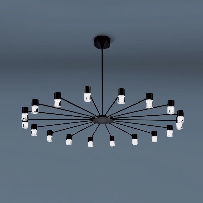 Galileo okrągła lampa wisząca LED, nowoczesny designe, 18 punktów świetlnych