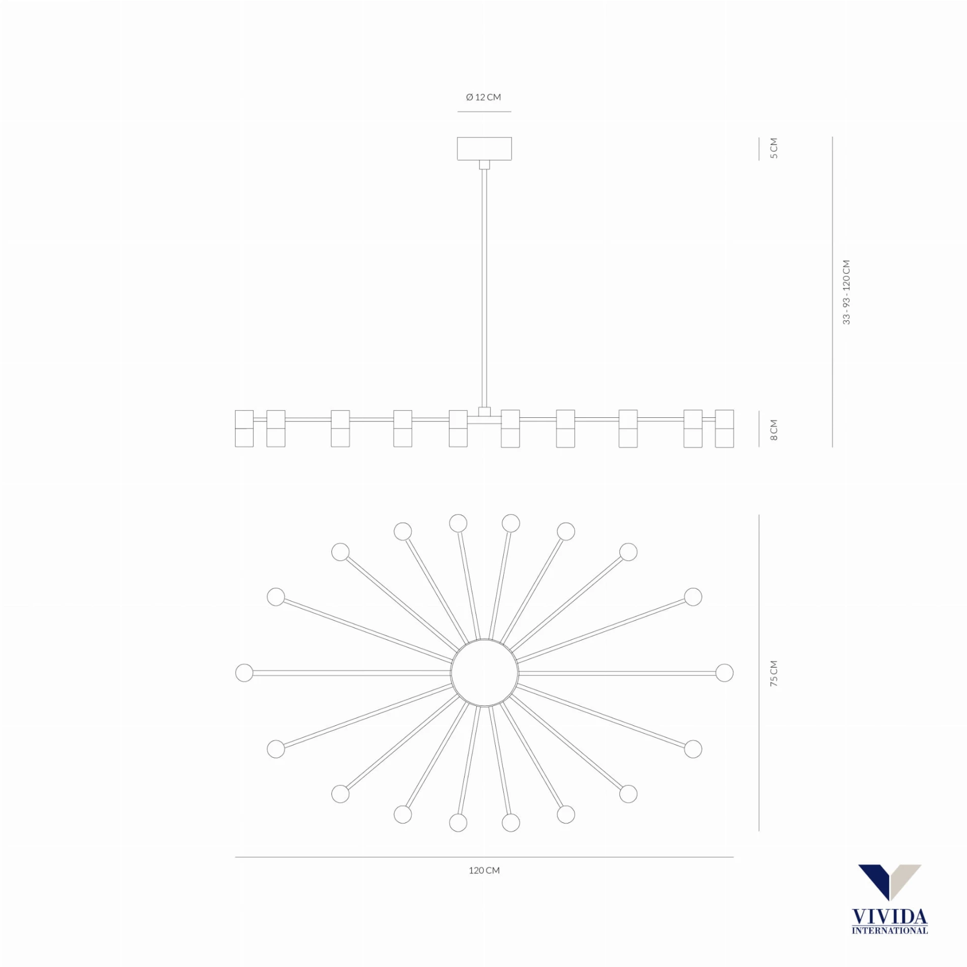 Galileo owalna lampa wisząca LED, nowoczesny designe, 18 punktów świetlnych