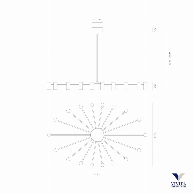 Galileo owalna lampa wisząca LED, nowoczesny designe, 18 punktów świetlnych