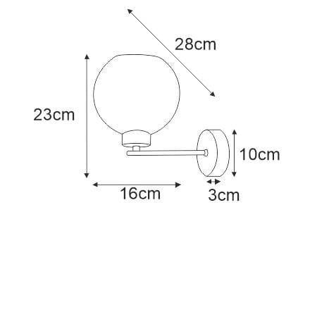 Lambert pojedynczy kinkiet szklany przezroczysty