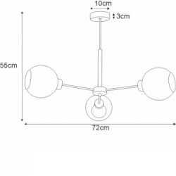 Lambert 3  żyrandol lampa wisząca  trzy szklane klosze