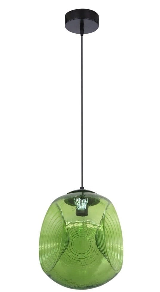 Clup zielona lampa wisząca szklana