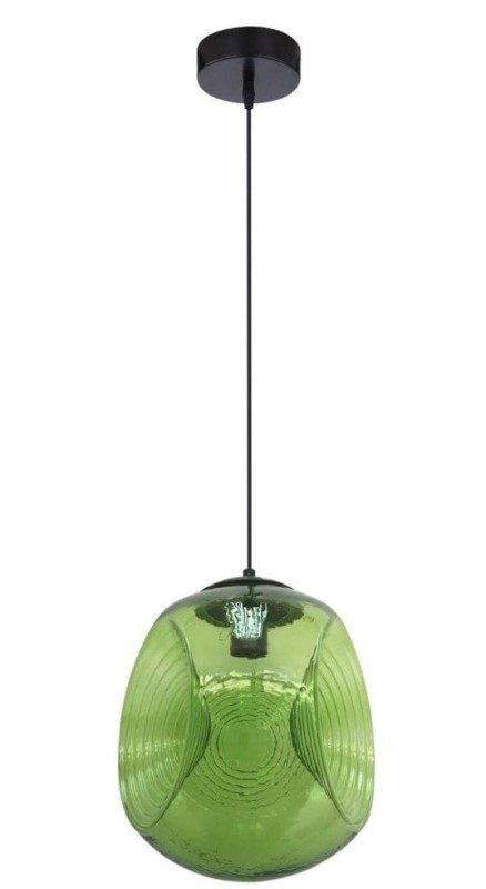 Clup zielona lampa wisząca szklana