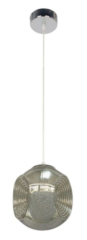 Clup srebrna patynowa lampa wisząca szklana