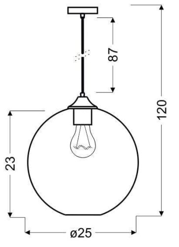 Edizon szklana kula srebrna lampa wisząca
