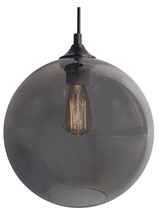 Edizon szklana kula srebrna lampa wisząca