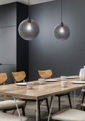 Edizon szklana kula srebrna lampa wisząca