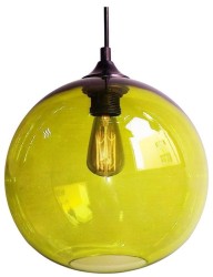 Edizon szklana kula zielona lampa wisząca