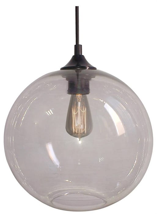 Edizon szklana kula transparentna lampa wisząca
