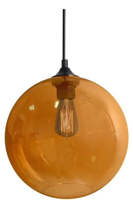 Edizon szklana kula bursztyn lampa wisząca