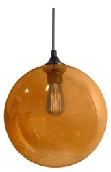 Edizon szklana kula bursztyn lampa wisząca